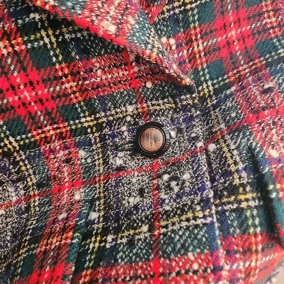 YSL Saint Laurent Rive Gauche Paris Vintage Tartan Tweed Blazer 1970s Euc - Picture 12 of 16